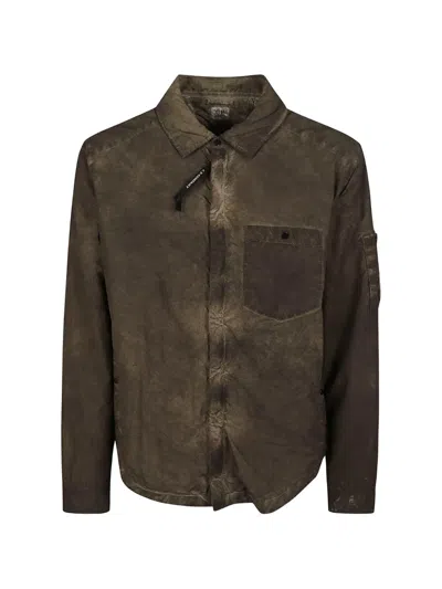 C.p. Company C. P. Company Washed Cotton Overshirt Jacket In Brown