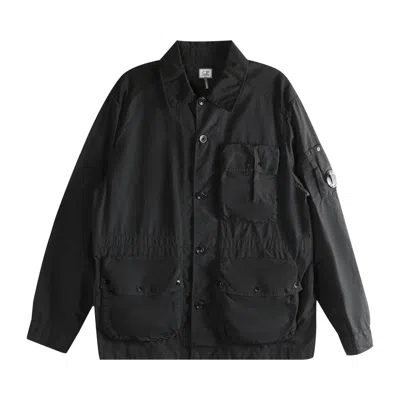 Pre-owned C.p. Company Flatt Nylon Mixed Button Lens Jacket 'black' | Men's Size Xl