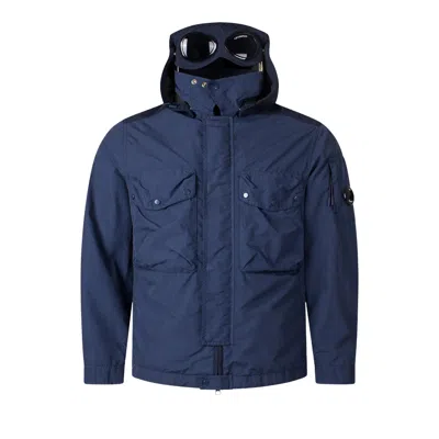 Pre-owned C.p. Company Flatt Nylon Mixed Goggle Overshirt 'midnight Navy' | Blue | Men's Size Xl