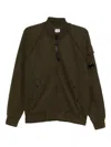 C.p. Company Fleece Bomber Jacket In Green