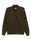 C.p. Company Fleece Bomber Jacket In Green