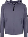 C.p. Company C.p.company Diagonal Raised Fleece Full Zip Hooded Sweatshirt In Purple