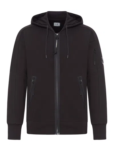 C.p. Company Fleece Hoodie In Brown