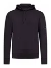 C.p. Company Cotton Fleece Hoodie In Black