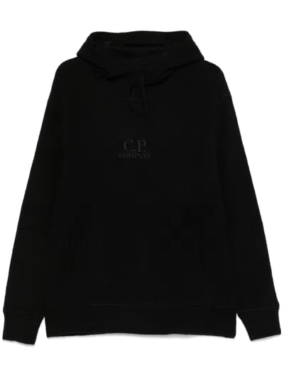 C.p. Company Fleece Hoodie In Black