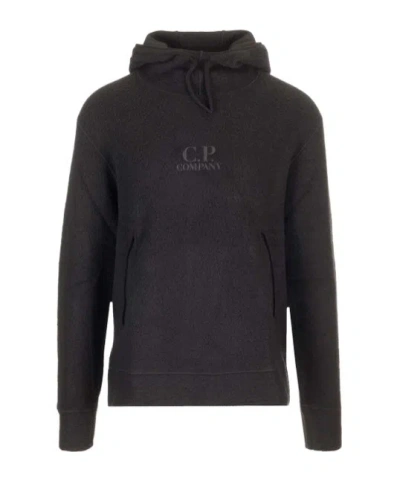 C.p. Company Fleece Hoodie In Black