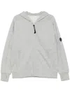 C.p. Company Fleece-jersey Zip-up Hoodie In Grey