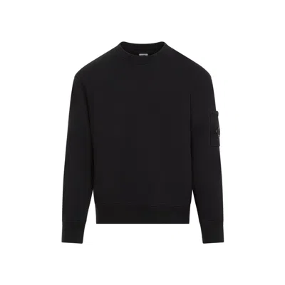 C.p. Company Fleece Lens Black Cotton Sweatshirt