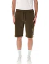 C.p. Company Elastic Waist Shorts In Green