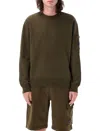 C.p. Company Fleece Lens Sweatshirt In Green