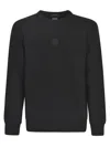 C.p. Company Fleece Long-sleeved Sweatshirt In Black
