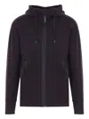 C.p. Company Diagonal Weave Brushed Cotton Fleece Sweatshirt In Black