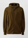 C.p. Company Men Diagonal Raised Fleece Goggle Sweatshirt In Green