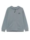 C.p. Company Fleece Zip-up Hoodie In Blue