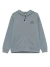 C.p. Company Fleece Zip-up Hoodie In Blue