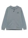 C.p. Company Fleece Zip-up Hoodie In Gray