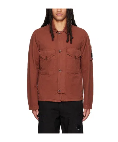 C.p. Company Flip Pocket Casual Jacket In Brown