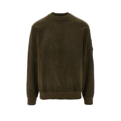 C.p. Company French Terry Crewneck Sweatshirt In Green