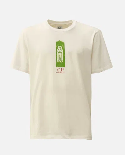 C.p. Company Front And Back Logo T-shirt In Nude