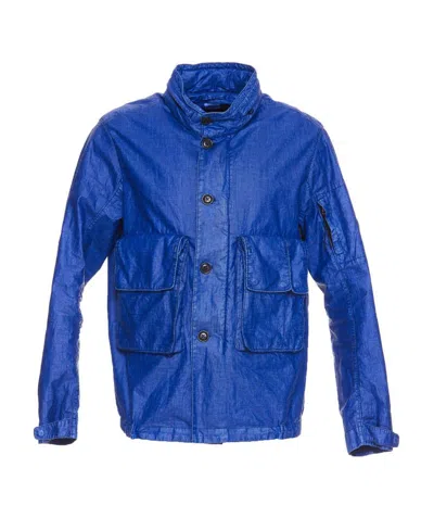 C.p. Company Front Button-fastening Jacket In Blue