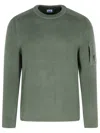 C.p. Company 'full Rib' Grey Cotton Blend Sweater Men In Green