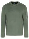 C.p. Company 'full Rib' Grey Cotton Blend Sweater Men In Green