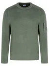 C.p. Company 'full Rib' Grey Cotton Blend Sweater Men In Green
