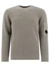 C.p. Company Khaki Lens Sweater In Beige