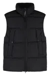 C.p. Company Quilted Turtleneck Vest In Black