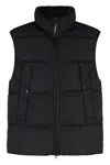 C.p. Company Quilted Turtleneck Vest In Black