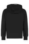 C.p. Company C.p.company Sweatshirts Hooded Open In Diagonal Raised Fleece In Black