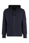C.p. Company Diagonal Raised Fleece Google Zipped Sweatshirt In Blue