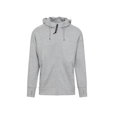 C.p. Company Full-zip Hoodie With Adjustable Drawstring In Grey