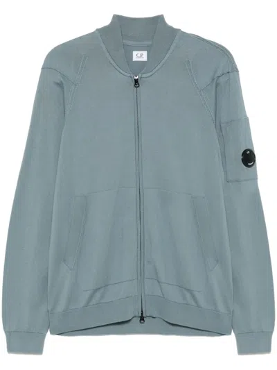 C.p. Company Full-zip Lens Cardigan In Blue