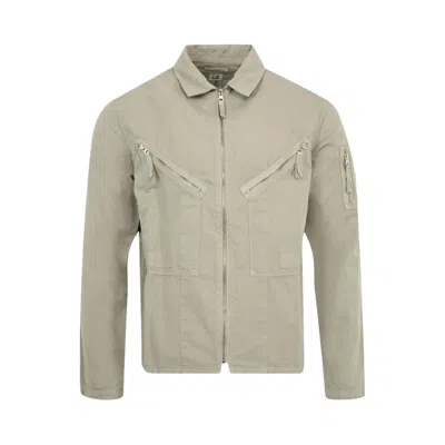 Pre-owned C.p. Company Full-zip Overshirt 'vintage Khaki' | Brown | Men's Size L