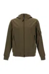 C.p. Company Full Zip Rainproof Jacket With Hood In Brown