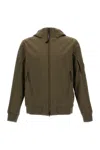 C.p. Company Full Zip Rainproof Jacket With Hood In Green