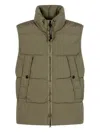 C.p. Company Funnel-neck Padded Gilet In Green
