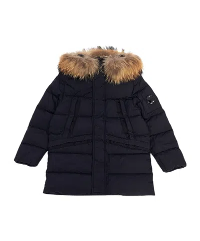 C.p. Company Fur-trimmed Hooded Down Jacket In Multi
