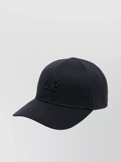 C.p. Company Gabardine Curved Visor Baseball Cap In Black