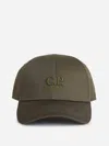 C.p. Company Green Baseball Cap With Logo Embroidered On The Front In Cotton Man