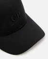 C.p. Company Chrome-r Embroidered-logo Cap In Black