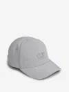 C.p. Company Gabardine Logo Cap In Gray