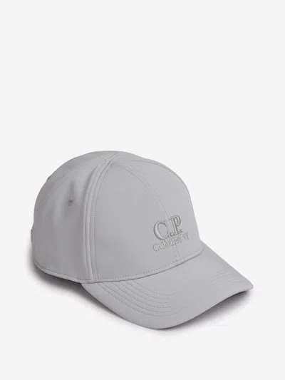 C.p. Company Gabardine Logo Cap In Gray