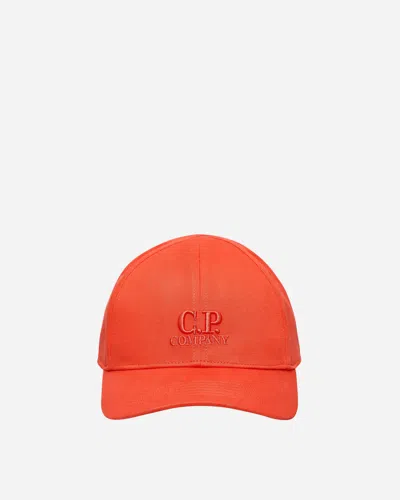 C.p. Company Gabardine Logo Cap Poinciana In Grey