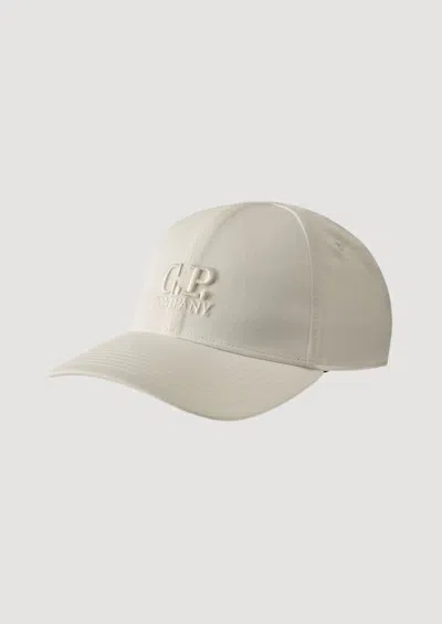 C.p. Company Gabardine Logo Cap In Neutral