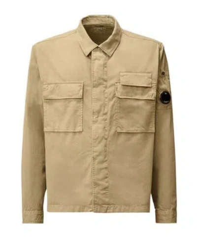 C.p. Company Gabardine Practical Lens Shirt In Nude
