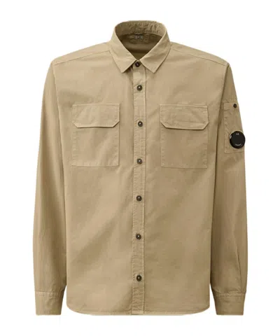 C.p. Company Long Sleeve Shirt Jacket In Neutral