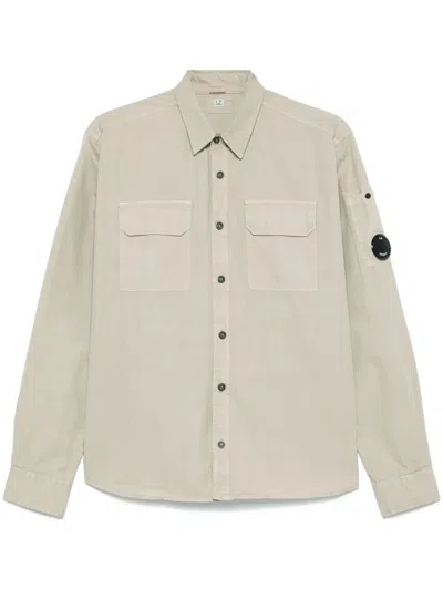 C.p. Company Gabardine Shirt In Neutrals