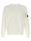C.p. Company Garment-dyed Cotton Fleece Sweatshirt In White